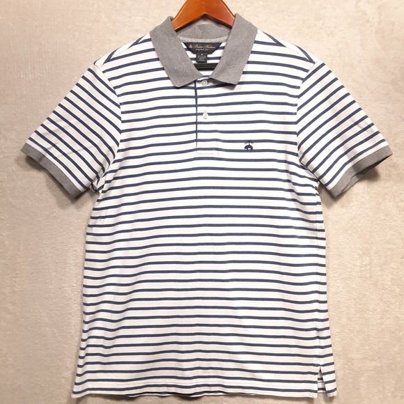 Brooks Brothers Other - Brooks Brothers Mens Pique Striped Polo Sz.M/Original Fit/White-Blue/Stretch